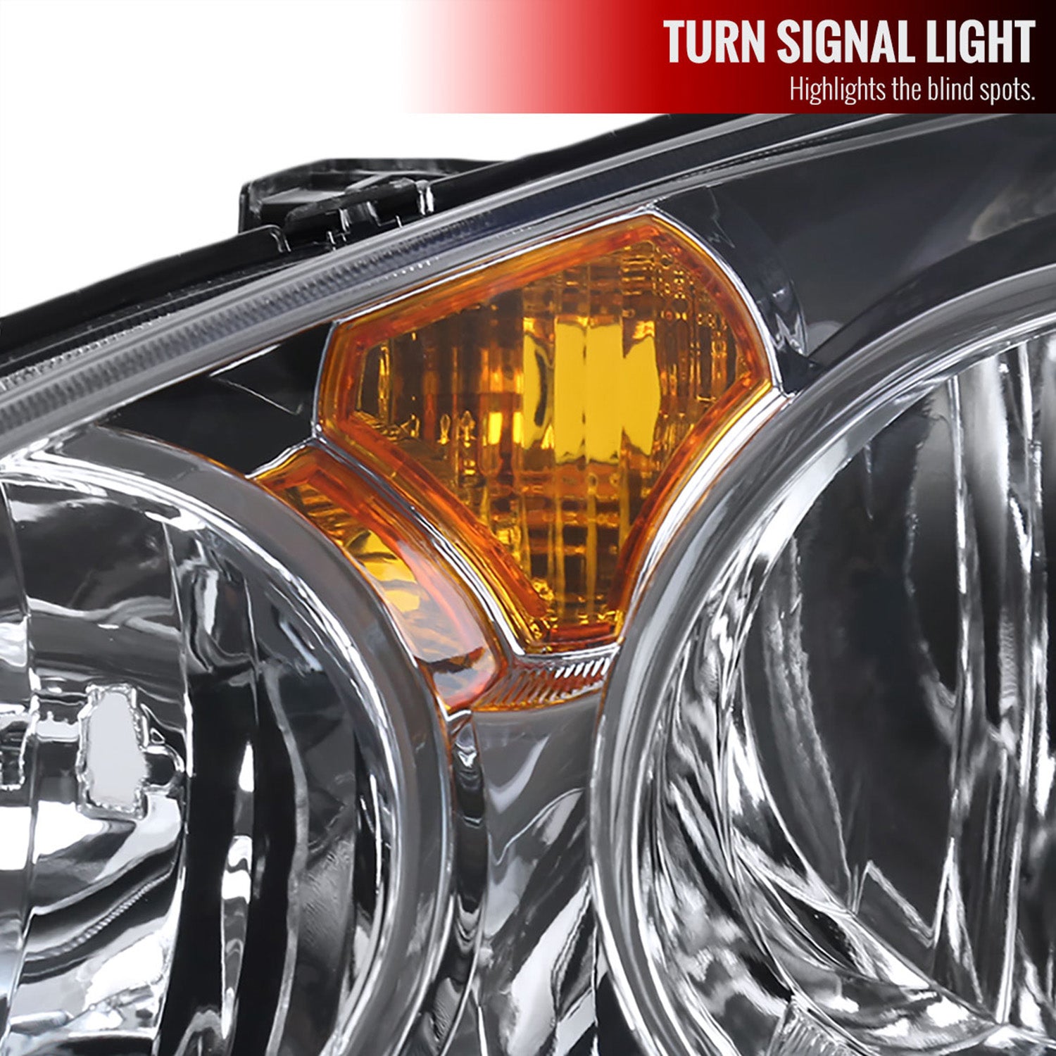 2002-2004 Acura RSX Factory Style Headlights w/ Amber Reflectors Chrome/Clear