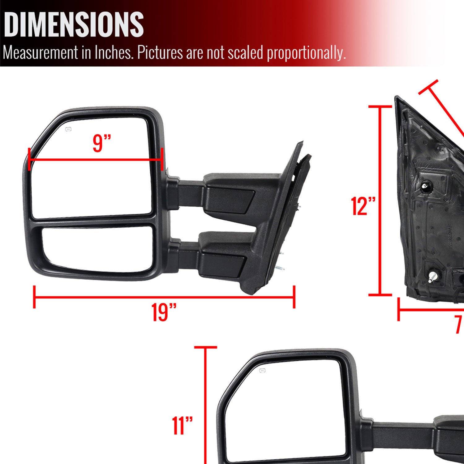 1999-2016 Ford F-250/F-350/F-450 Heated Chrome Towing Mirrors & Turn Signal