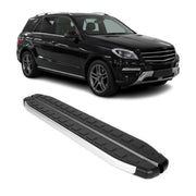 2012-2015 Mercedes ML Class W166 Running Boards Side Steps Silver & Black