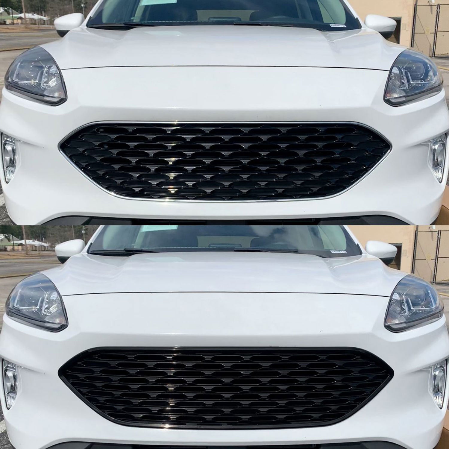 2020-2022 Ford Escape Grille Overlay Gloss Black 1Pcs ABS Plastic