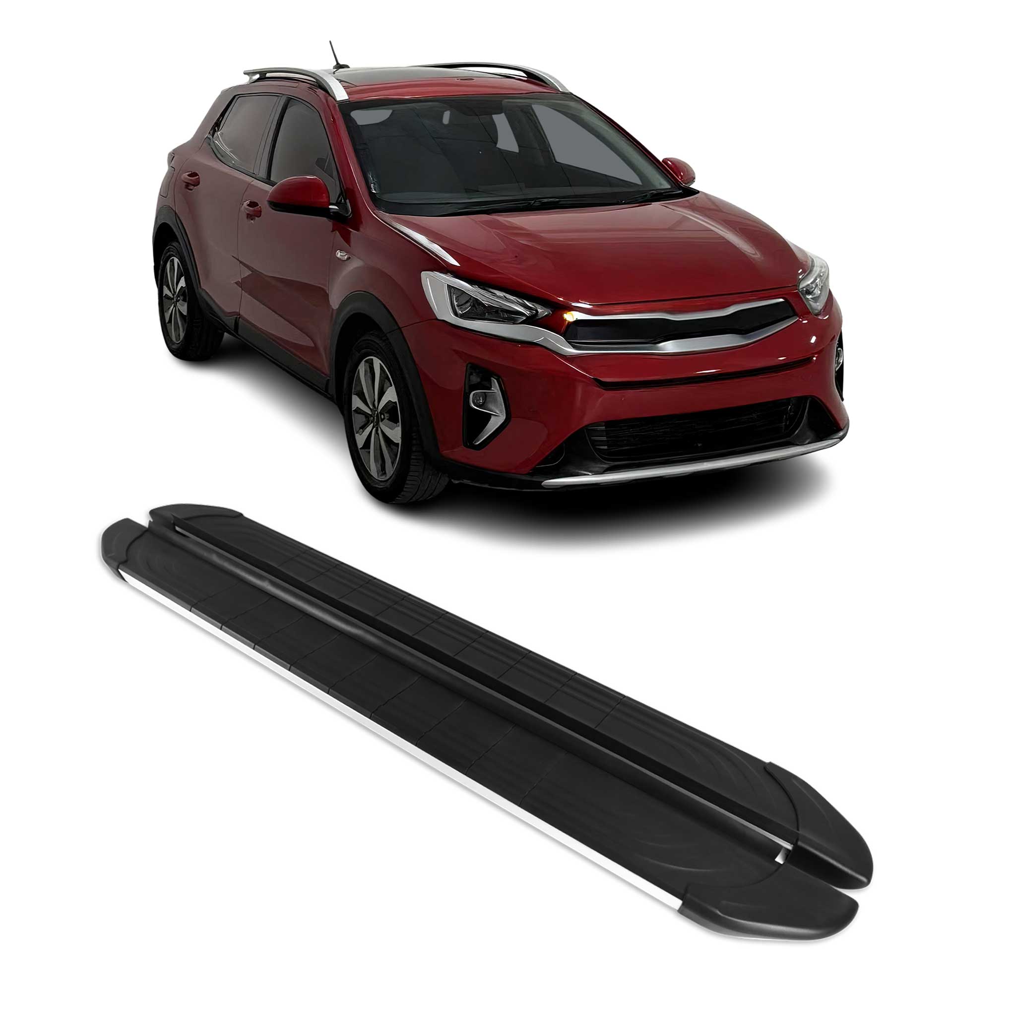 2020-2025 Kia Telluride Side Step Running Board Nerf Bar Silver Black 2x