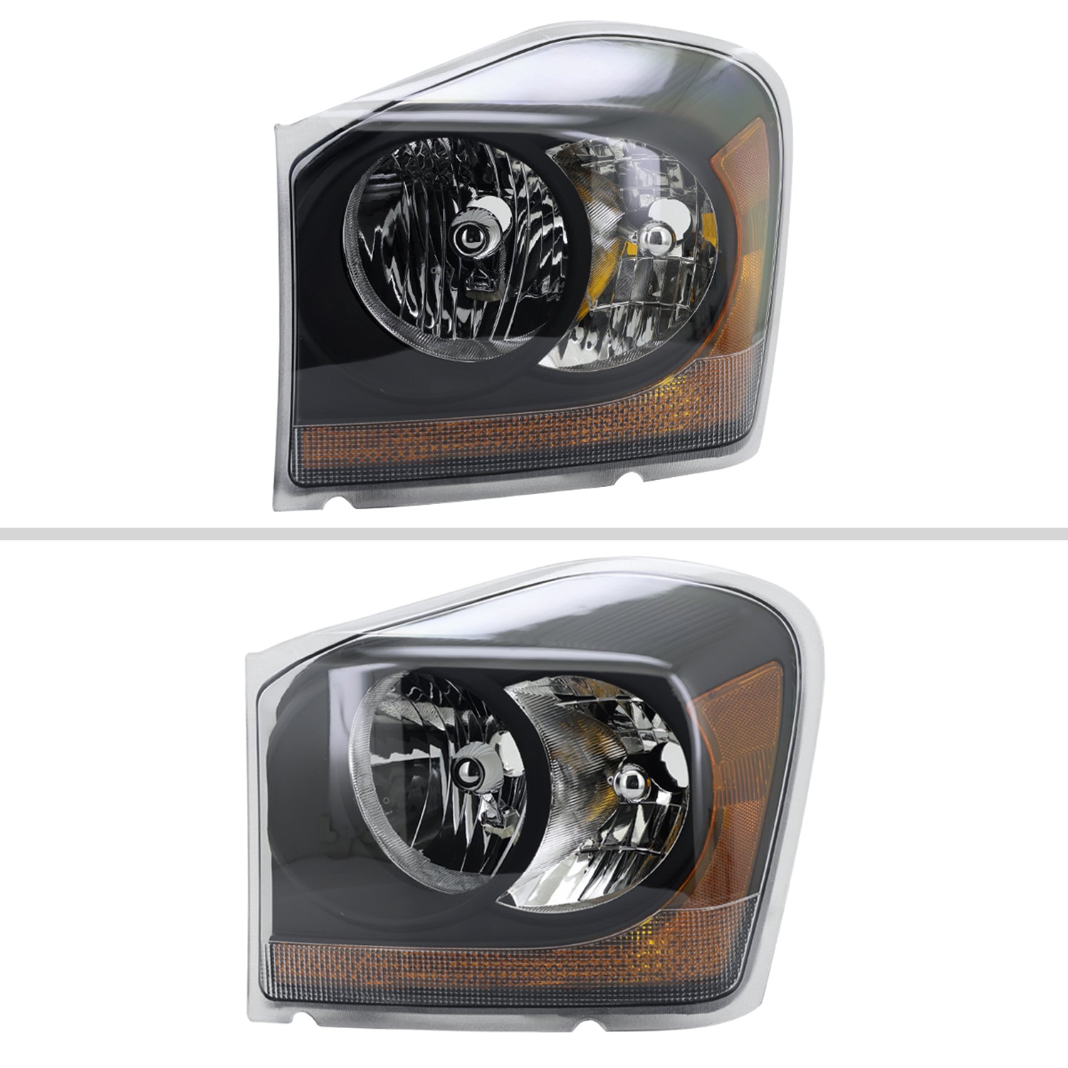 2004-2006 Dodge Durango Factory Style Headlights Matte Black/Clear Lens