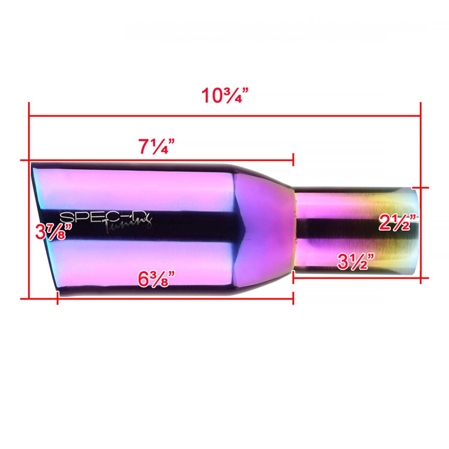Universal 2.5" Inlet/3.875" Outlet Rainbow Steel Burnt Purple Exhaust Tips 2Pcs