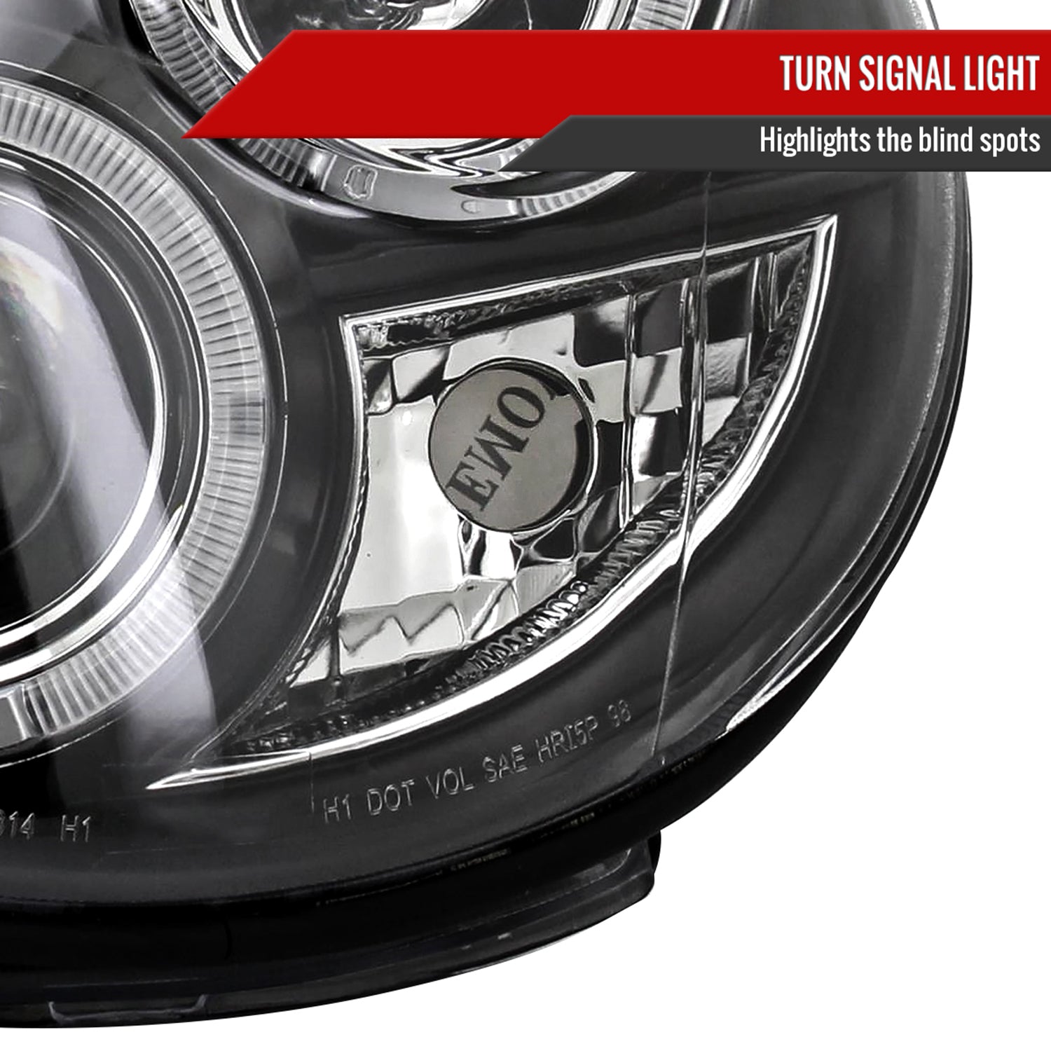 2002-2003 Subaru Impreza Dual Halo Bug Eye Projector Headlights Matt Black