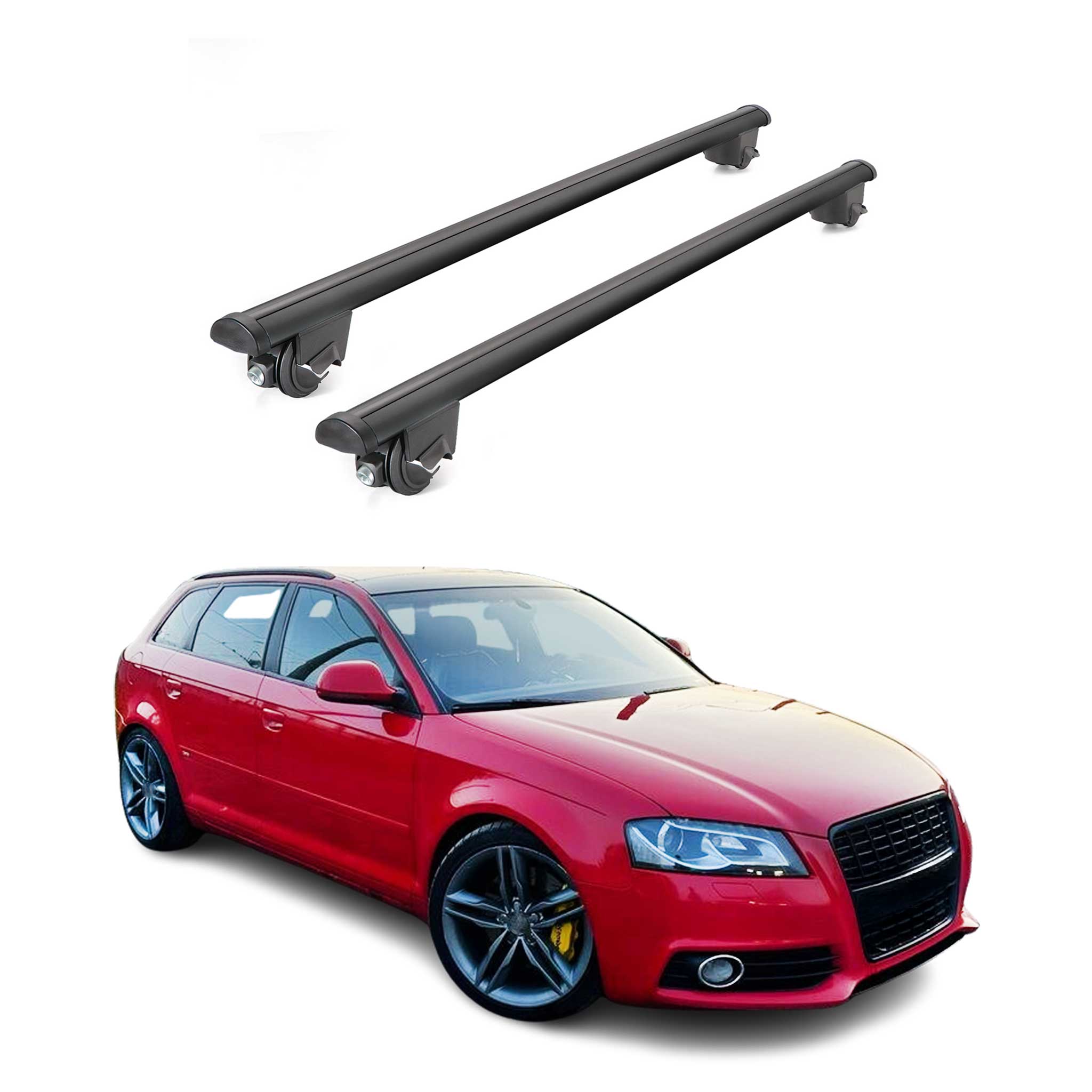 2006-2013 Audi A3 Sportback Roof Rack Cross Bars Black