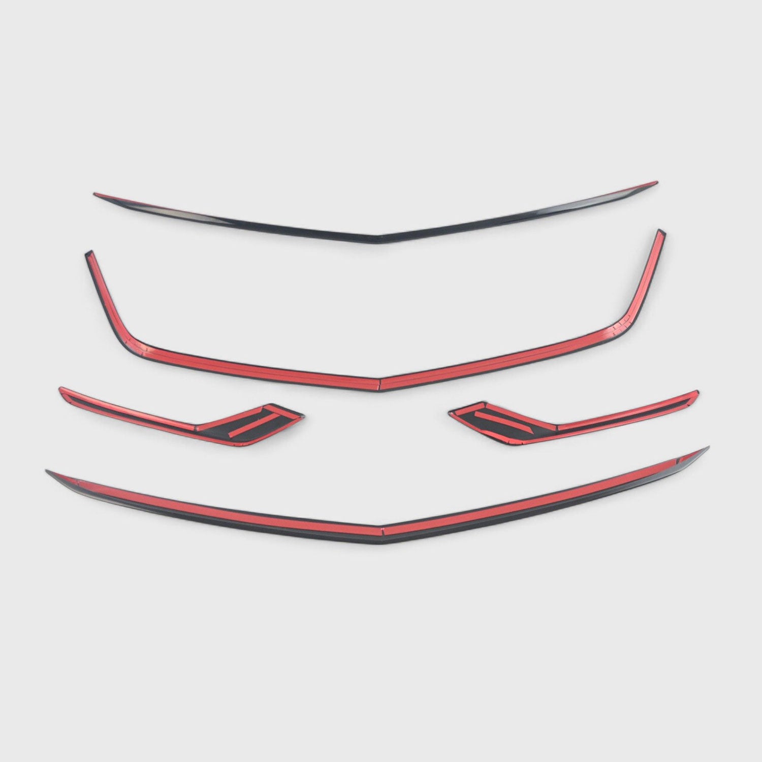 2020-2025 Cadillac XT6 Grille Overlay Gloss Black 5Pcs ABS Plastic