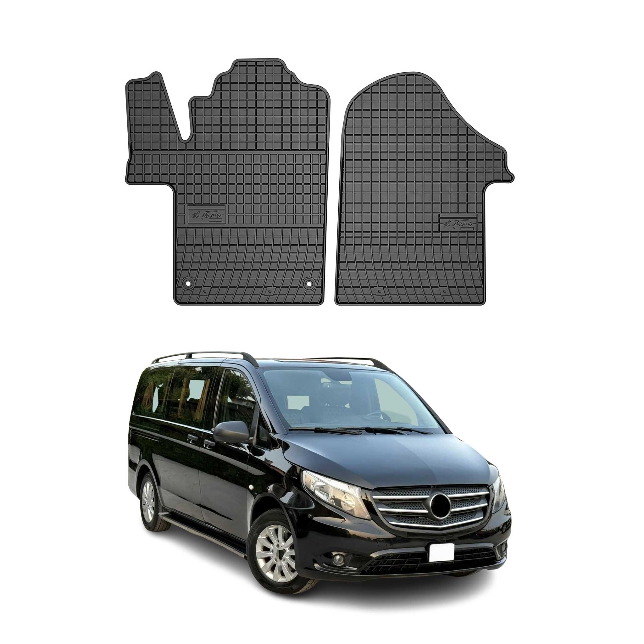 2016-2024 Mercedes Metris Floor Mats Liners Full Set All Weather Rubber Black