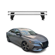 Top Roof Racks Cross Bars Carrier for Nissan Sentra 8.gen 2020-2025 Alu Gray 2x