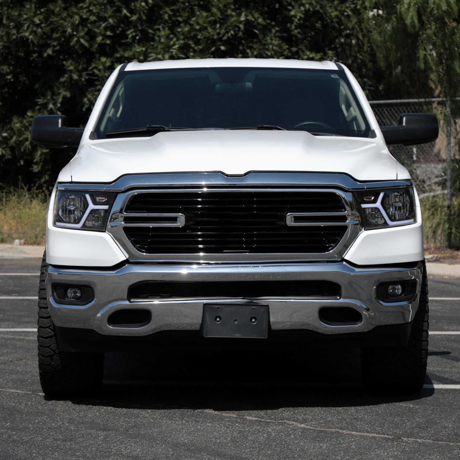2019-2024 Dodge RAM 1500 Animated LED Bar Factory Headlights Matt Black/Clear