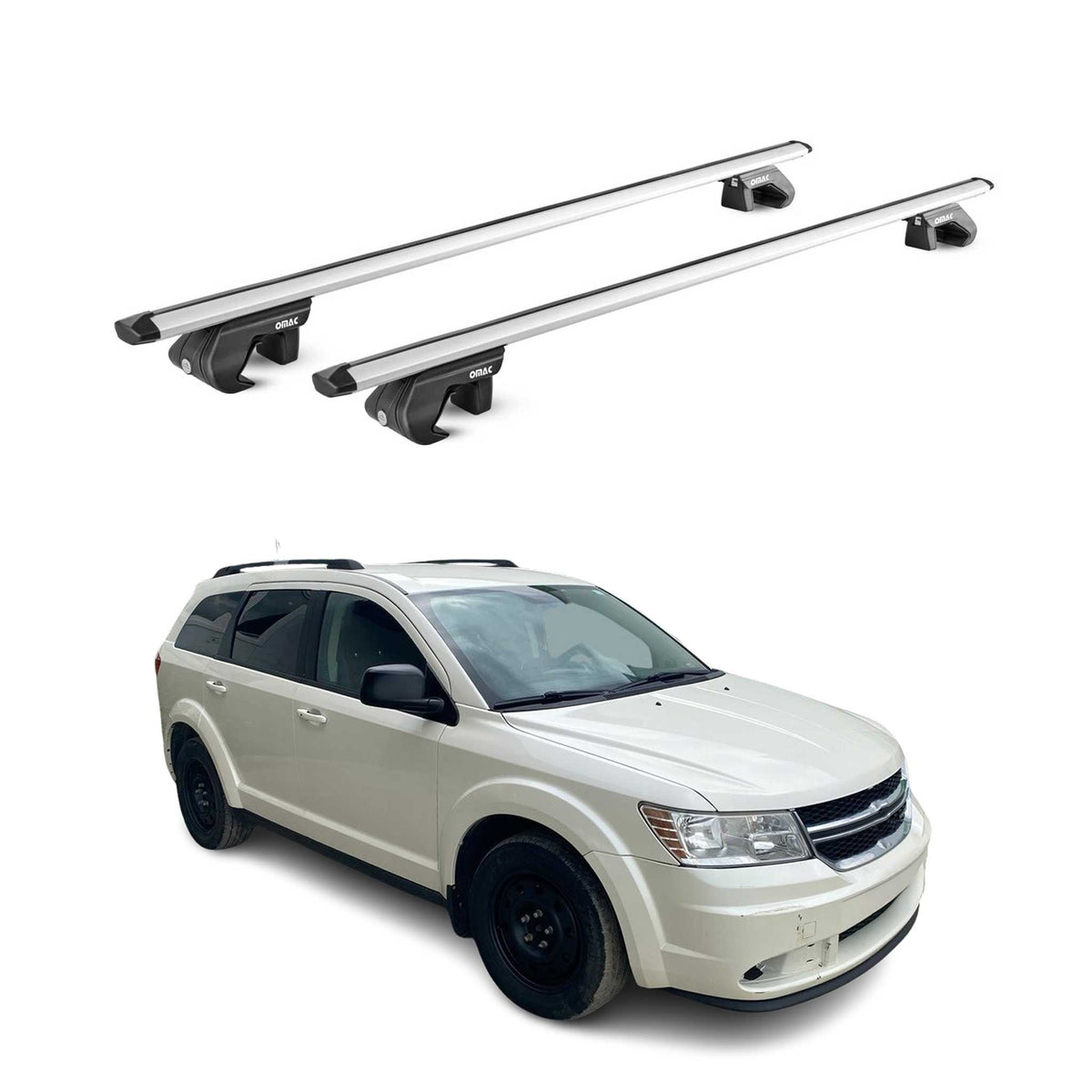 2009-2020 Dodge Journey Roof Rack Cross Bars Silver Carrier 2 Pcs