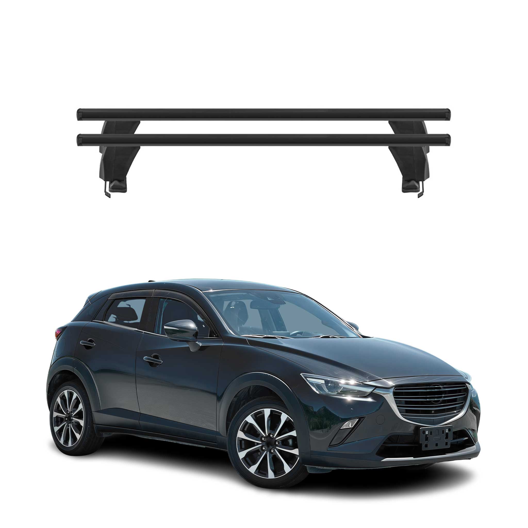 2016-2021 Mazda CX-3 Roof Rack Cross Bars Black