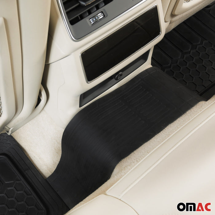 OMAC Car Floor Mats for All Weather Rubber Heavy Duty Protection 5 PCS