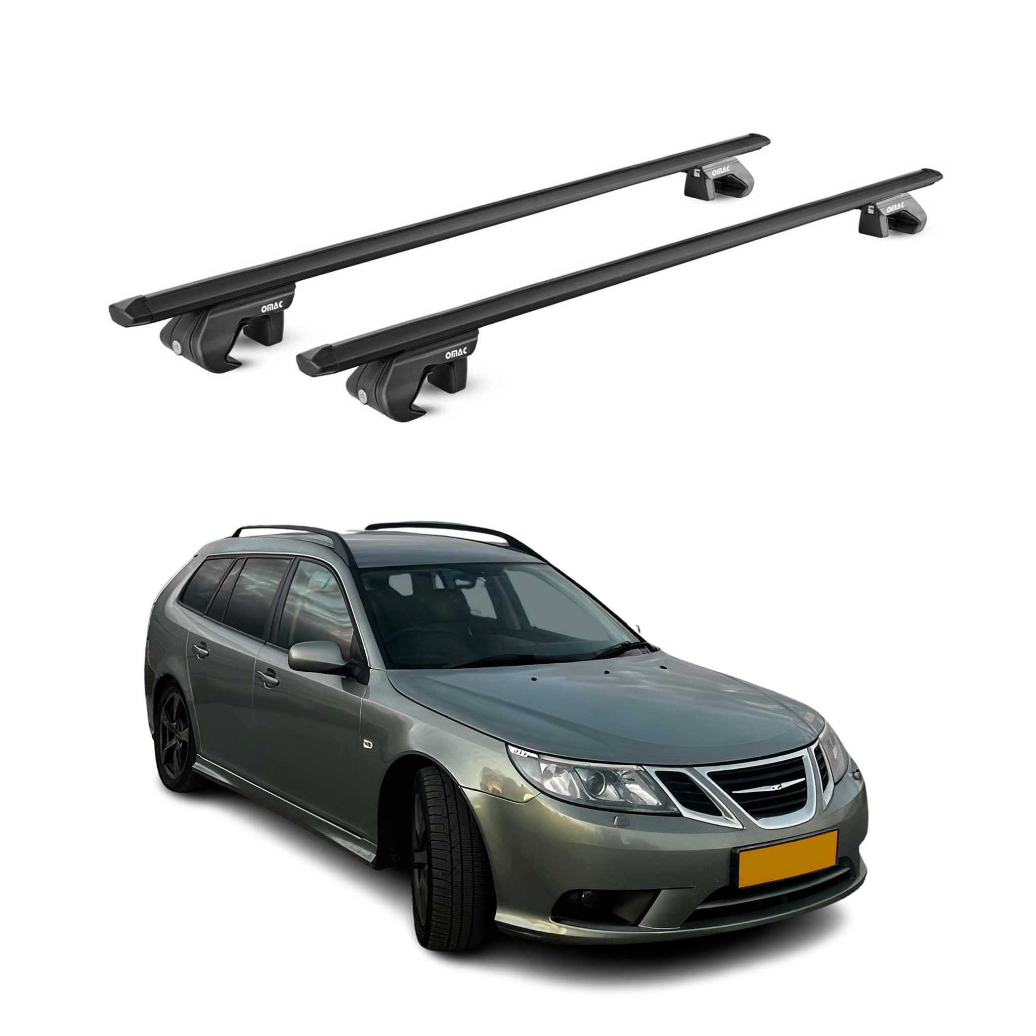 2005-2011 Saab 45725 Sport Combi Roof Rack Cross Bars Luggage Carrier 2 Pcs