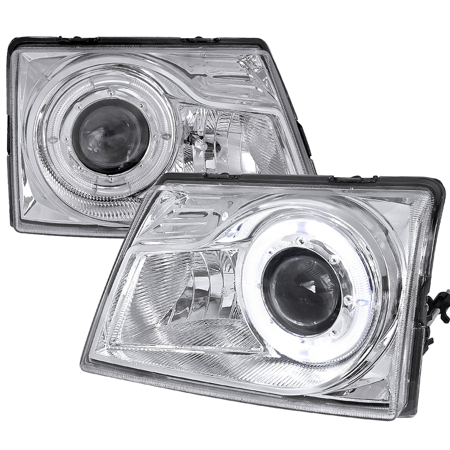 1998-2000 Ford Ranger Halo Projector Headlights Chrome Housing/Clear Lens