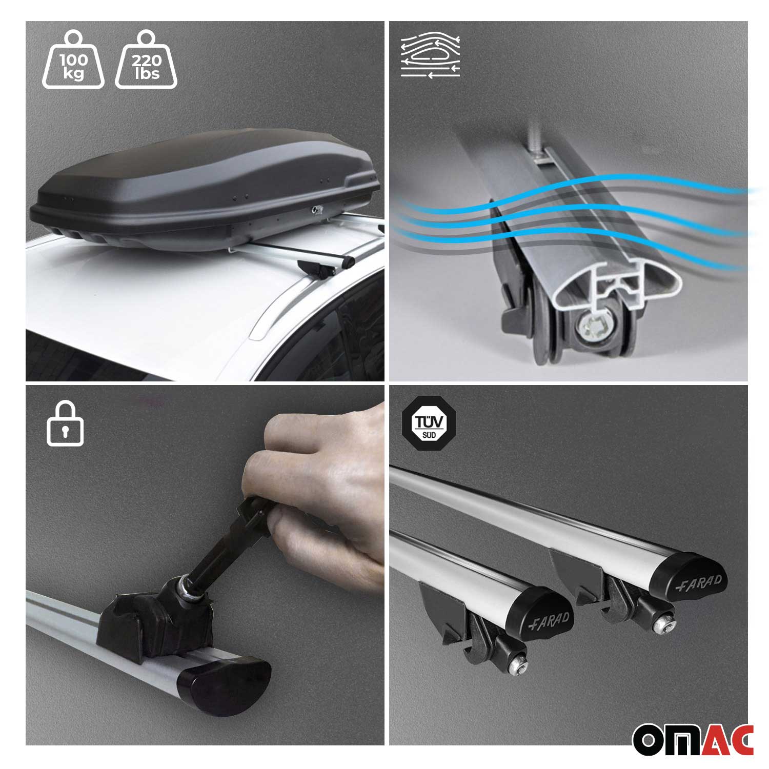 2018-2021 Volvo V90 Roof Rack Cross Bars Silver