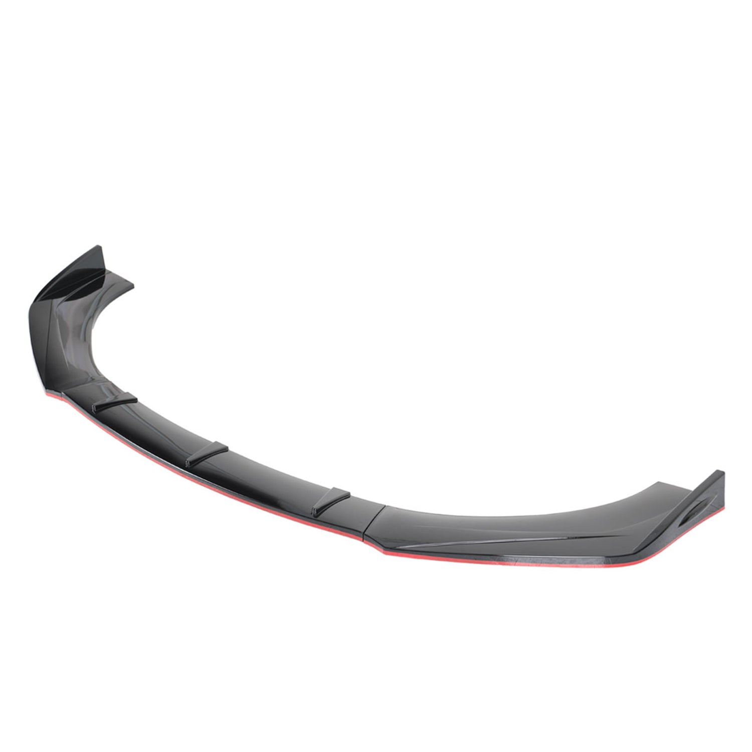 Universal Glossy Black/Red Trim Polypropylene 3Pcs Bumper Lip Spoiler Set