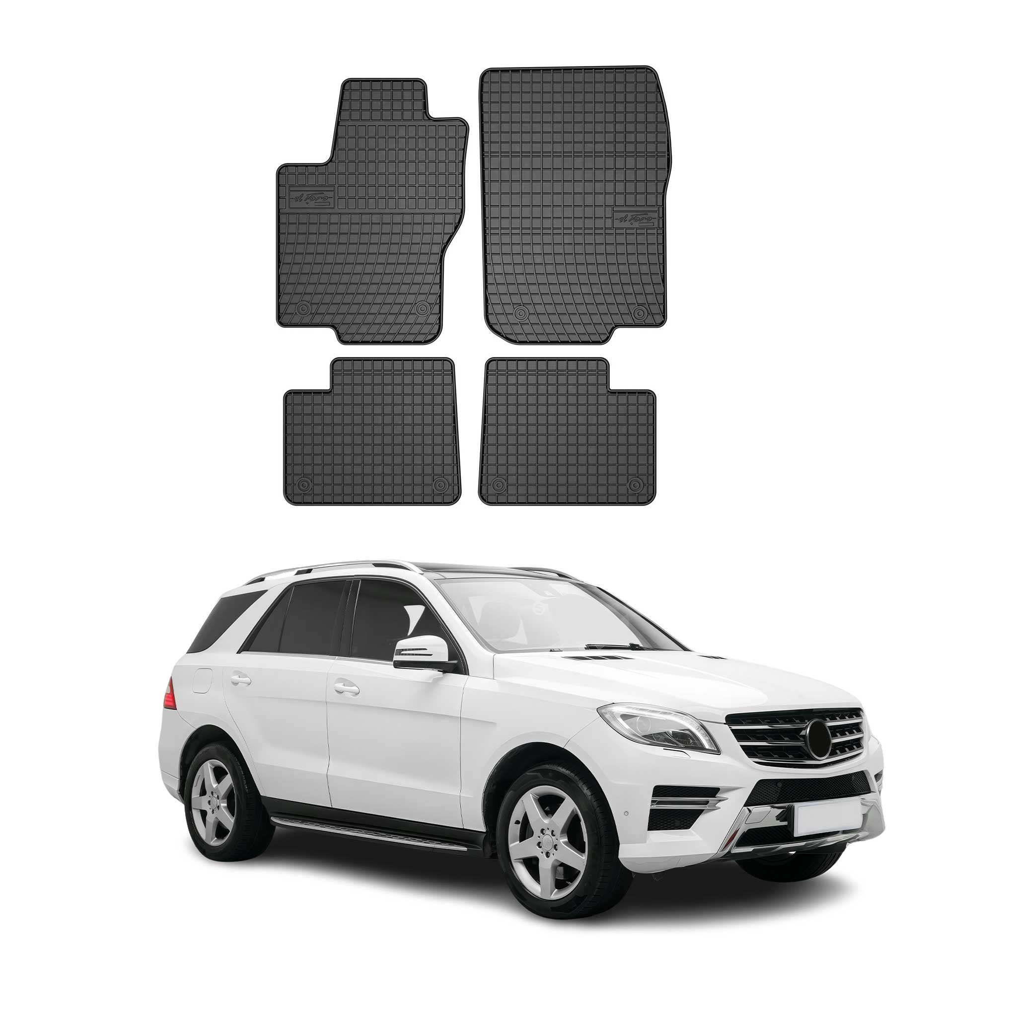 2012-2015 Mercedes ML Class W166 Floor Mats Liners Full Set All Weather Rubber Black