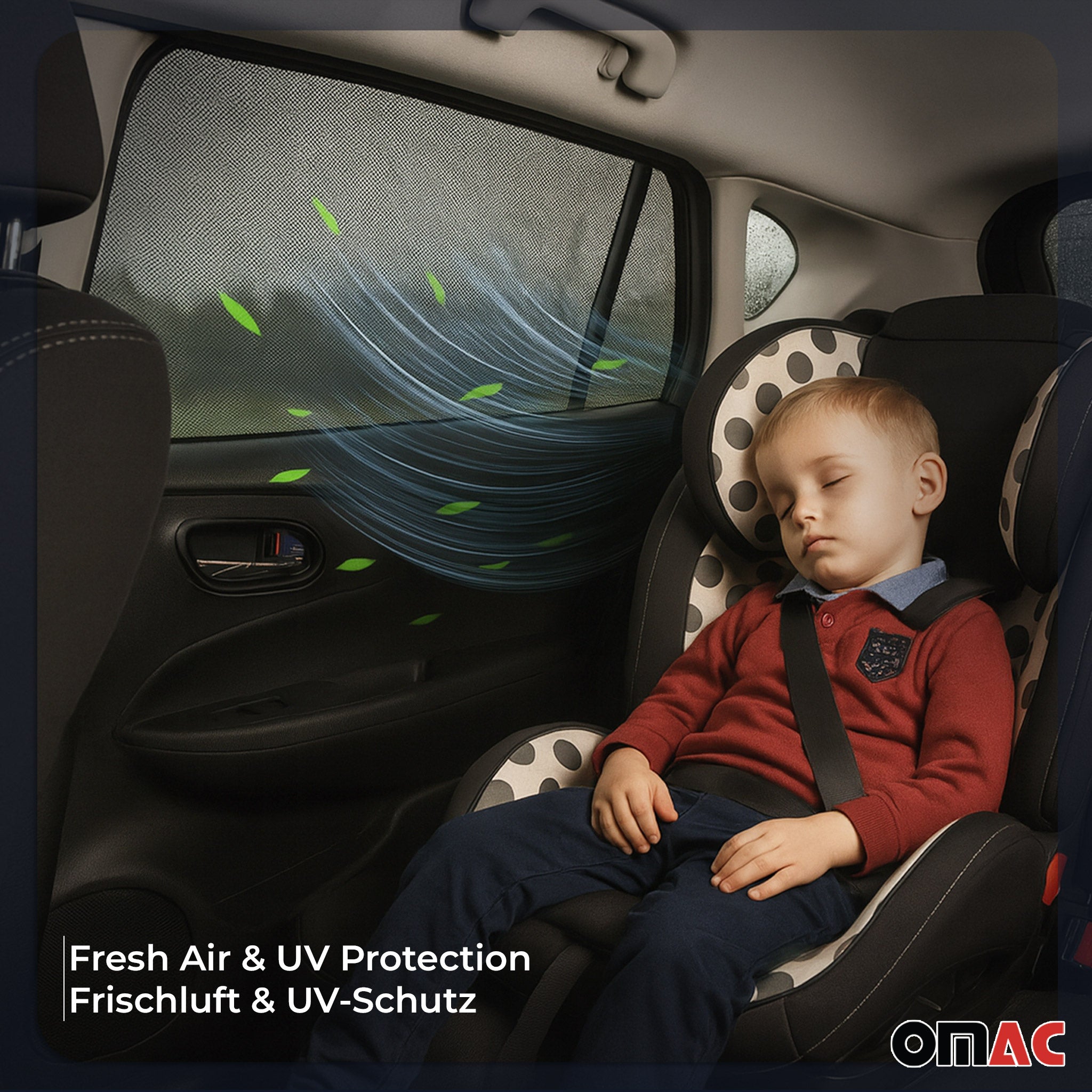 2011-2018 Porsche Cayenne Side Rear Window Curtain Mesh Black 2Pcs