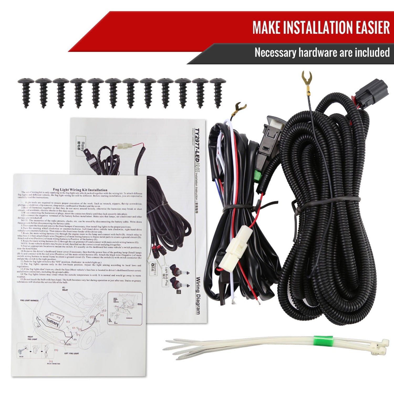 2022-2023 Toyota Corolla Cross LED Fog Lights Kit Chrome Housing/Clear Lens