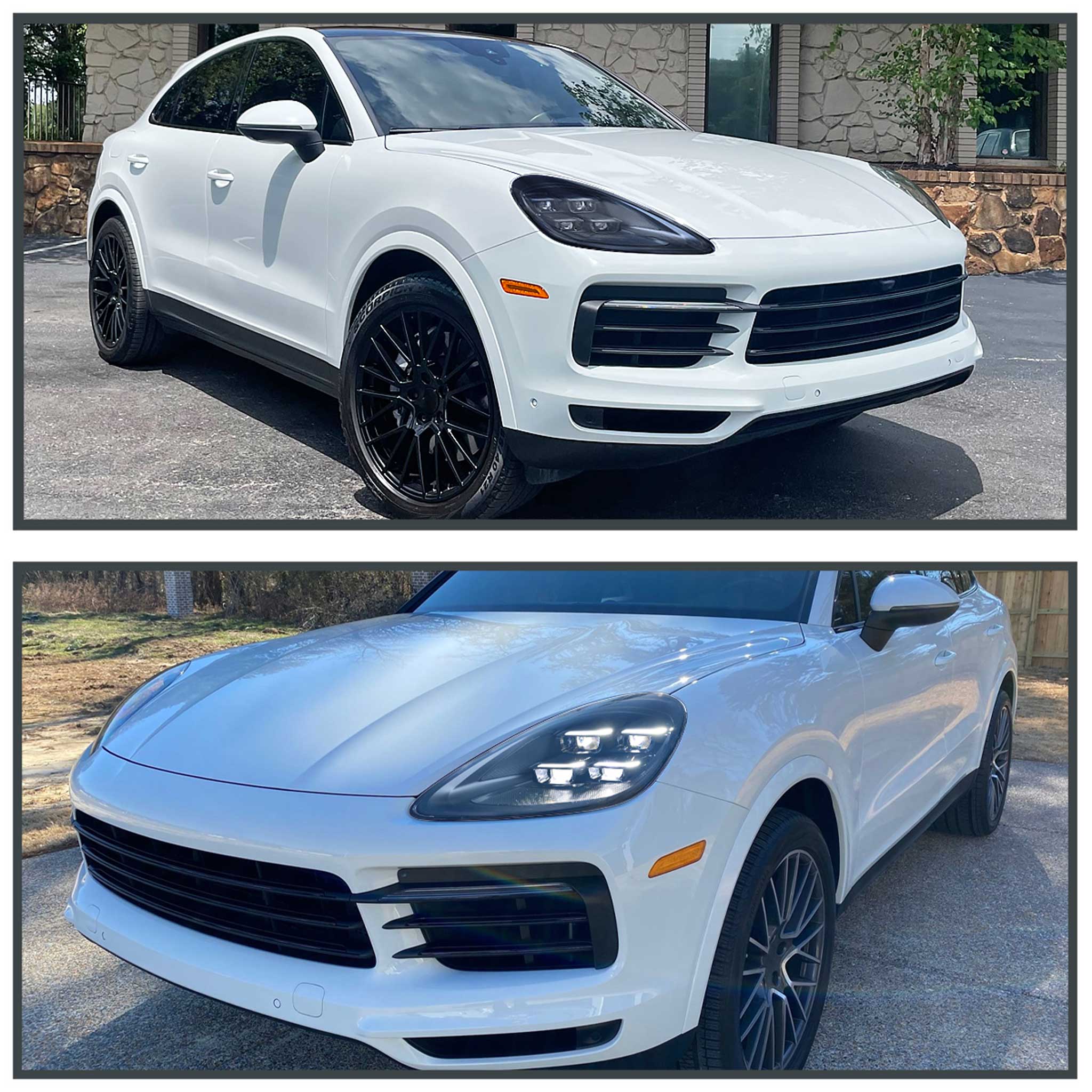 For Porsche Cayenne 2018-2023 Matrix LED Projector Headlights DRL Dynamic Black Clear Lens Glossy Accents