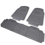 Universal fit Rubber Car Floor Mats Liner All Weather 3Pcs Gray