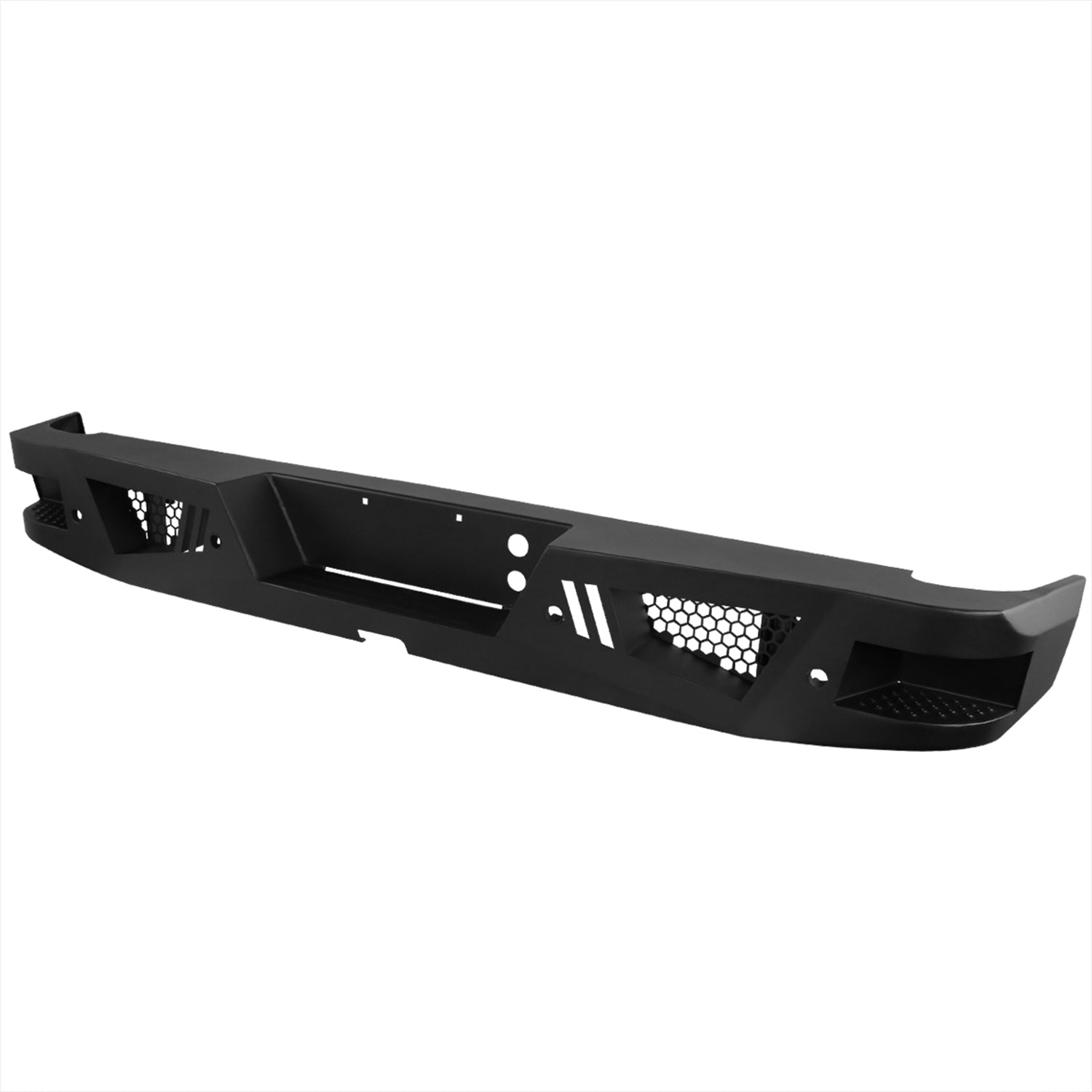 2007-2018 GMC Sierra 1500 Black Heavy Duty Steel Rear Step Bumper License Lamp