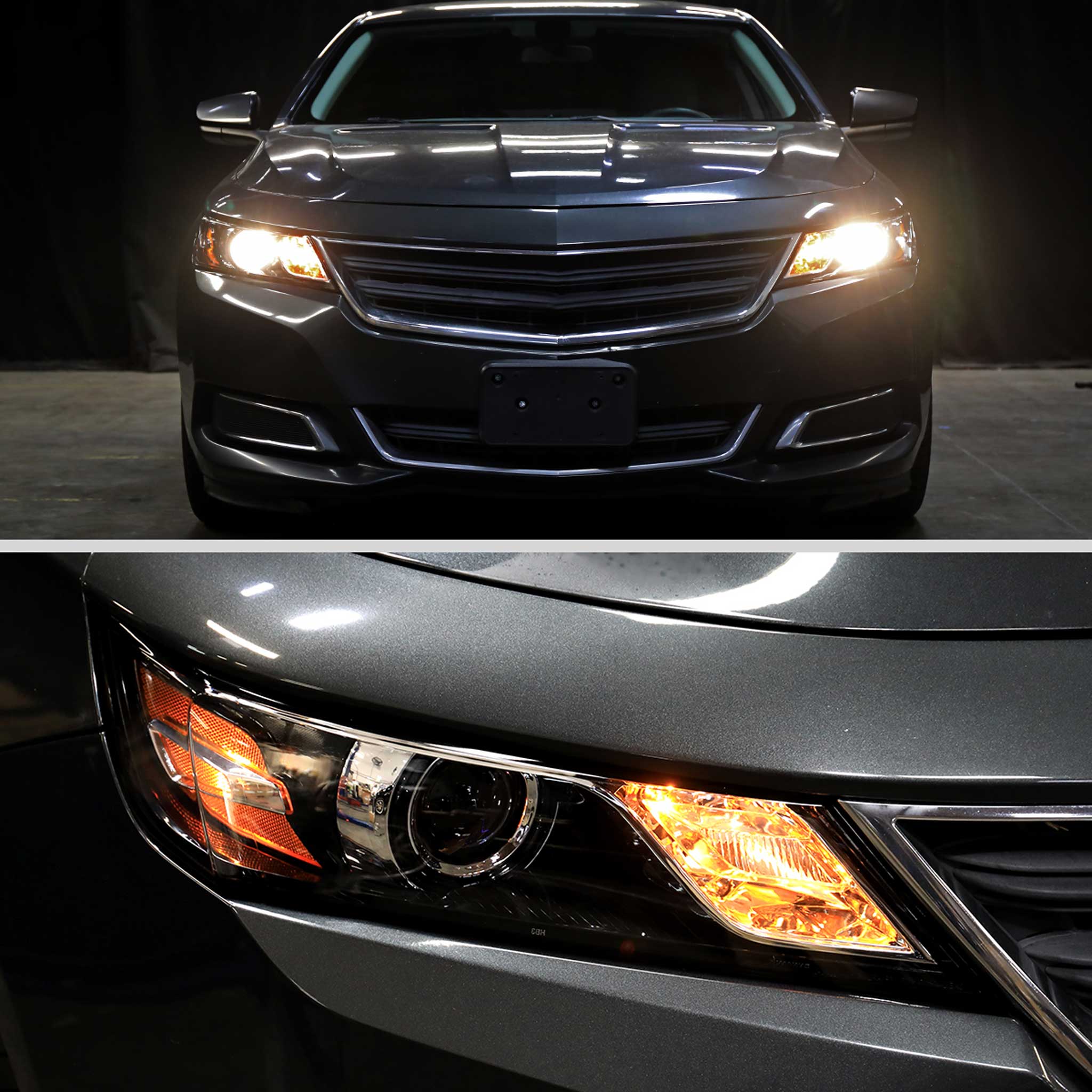 For Chevrolet Impala 2014-2020 Factory Style Projector Headlight - Passenger Side Jet Black Housing Clear Lens