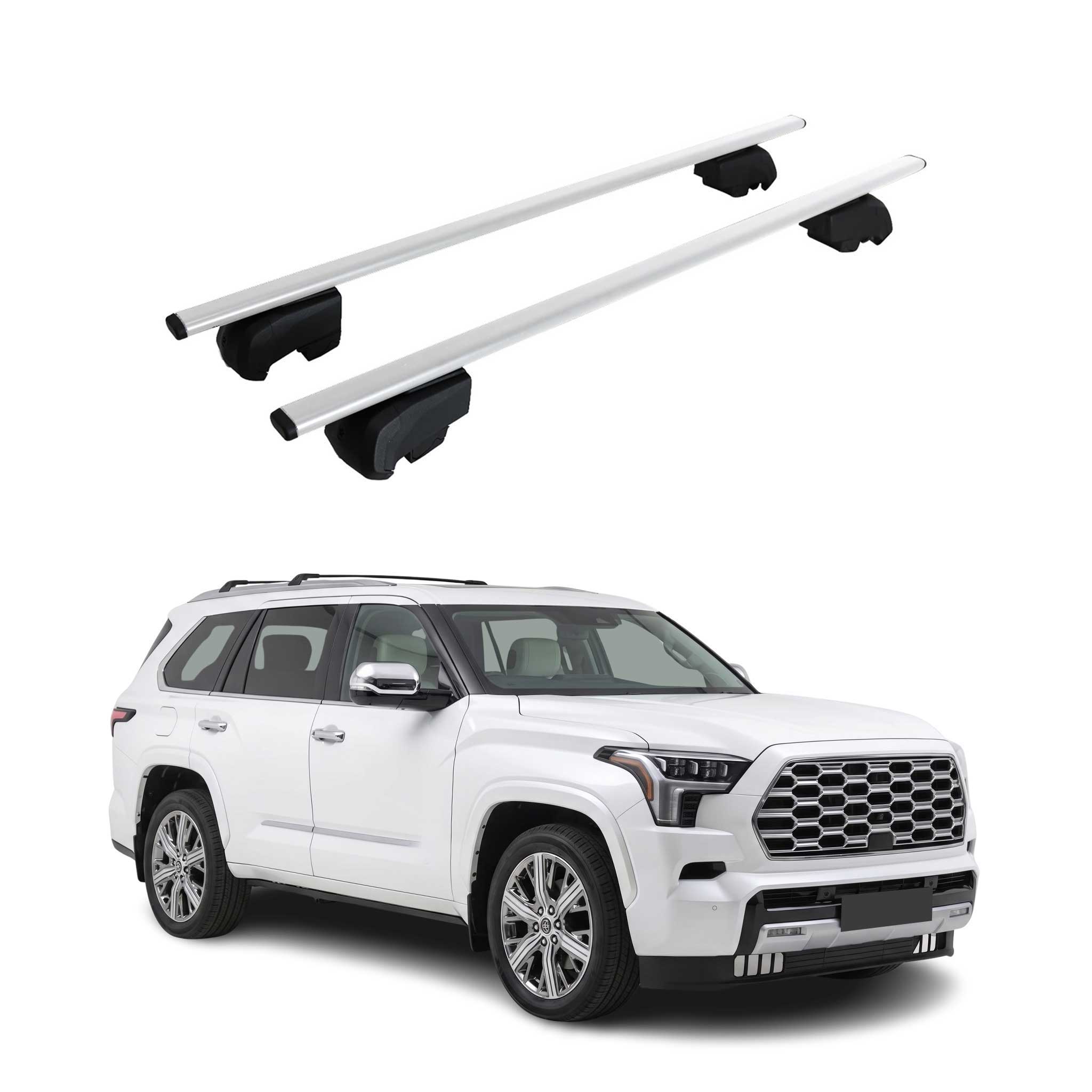 Roof Racks Luggage Carrier Cross Bars Iron for Toyota Sequoia 2023-2026 Gray
