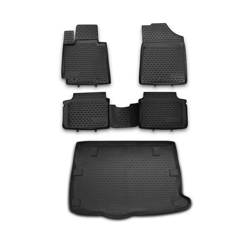 Custom Floor Mats & Cargo Liners for Hyundai Veloster 2012-2017 Black 5 Pcs - OMAC USA