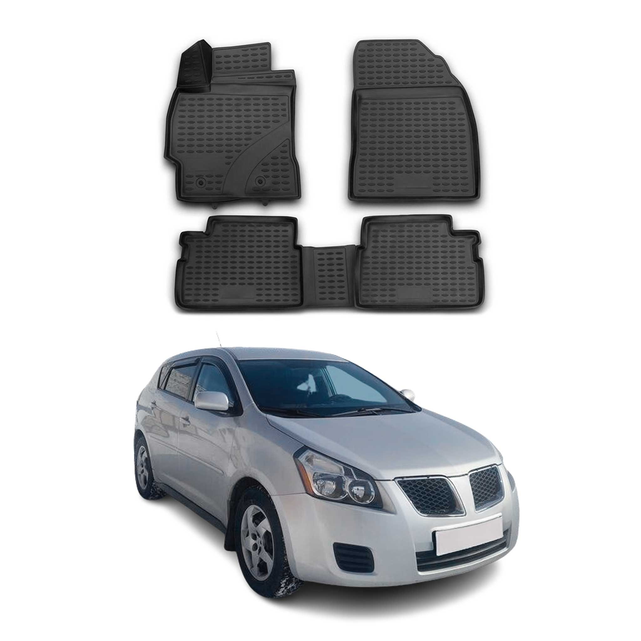 2008-2009 Pontiac Vibe RWD Floor Mats Liners Full Set All Weather