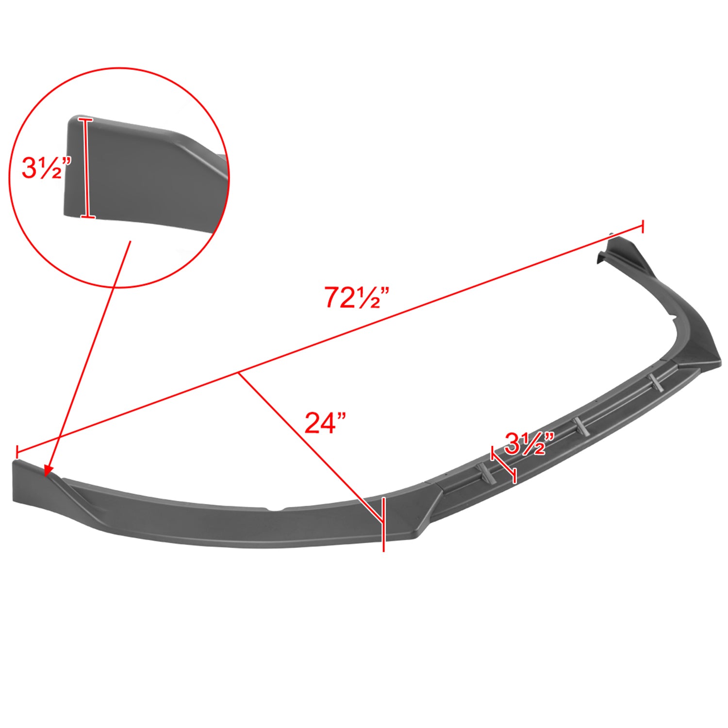 2014-2015 Kia Optima Matte Black 3Pcs Front Bumper Lip Splitter Kit