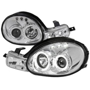 2000-2002 Dodge Plymouth Neon Dual Halo Projector Headlights Chrome/Clear Lens