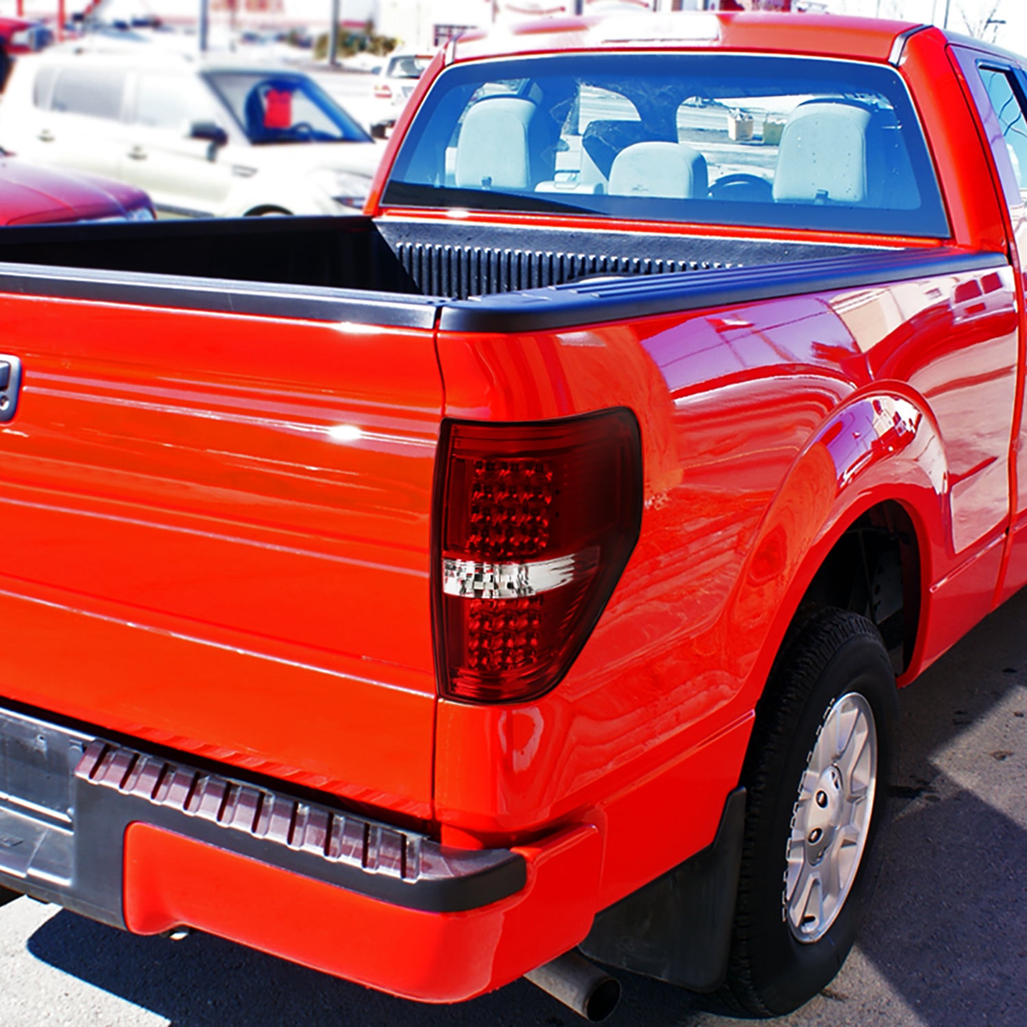 2009-2014 Ford F-150 LED Tail Lights - OZ Chrome Housing/Red Clear Lens