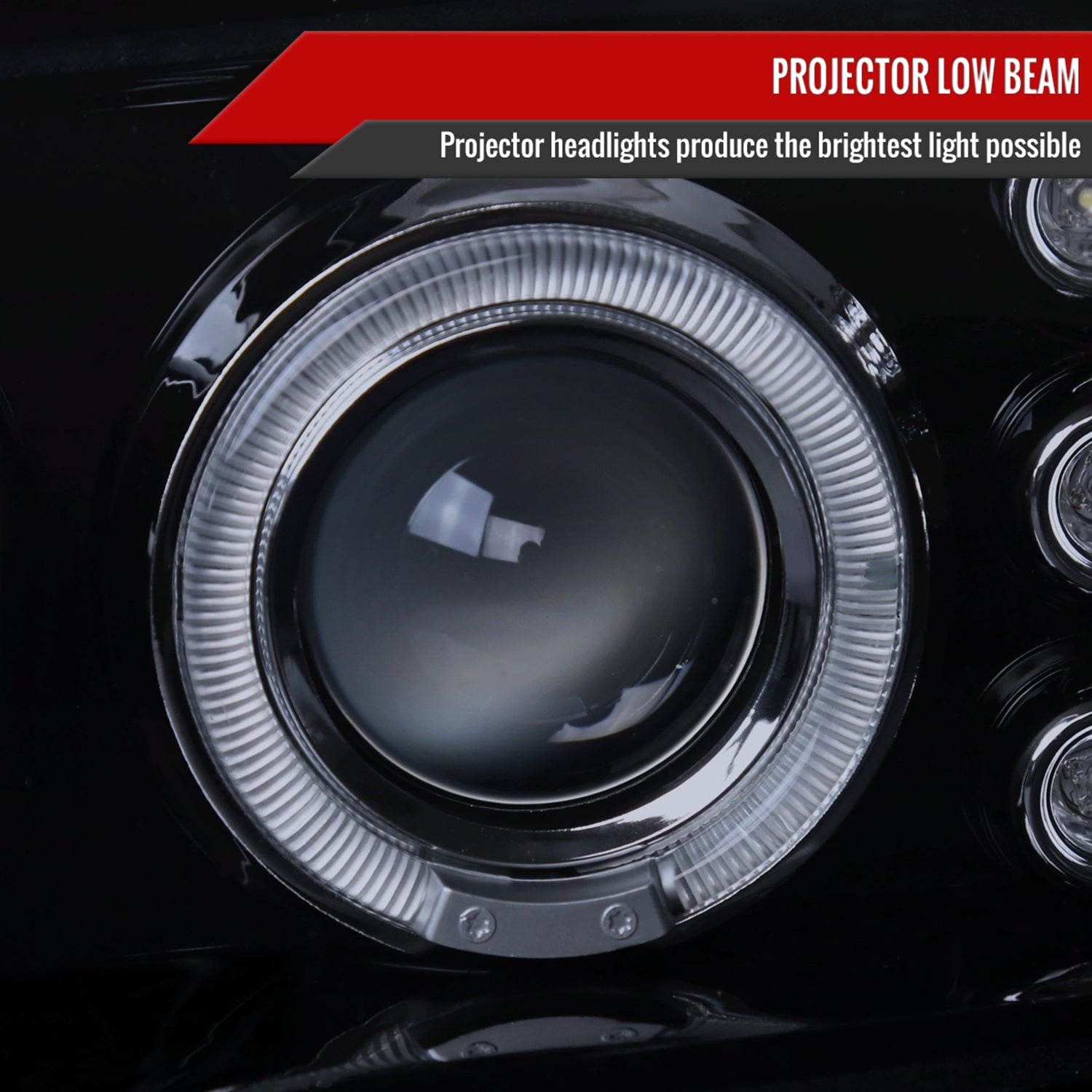 2000-2005 Chevy Impala Dual Halo Projector Headlights Glossy Black/Smoke Lens