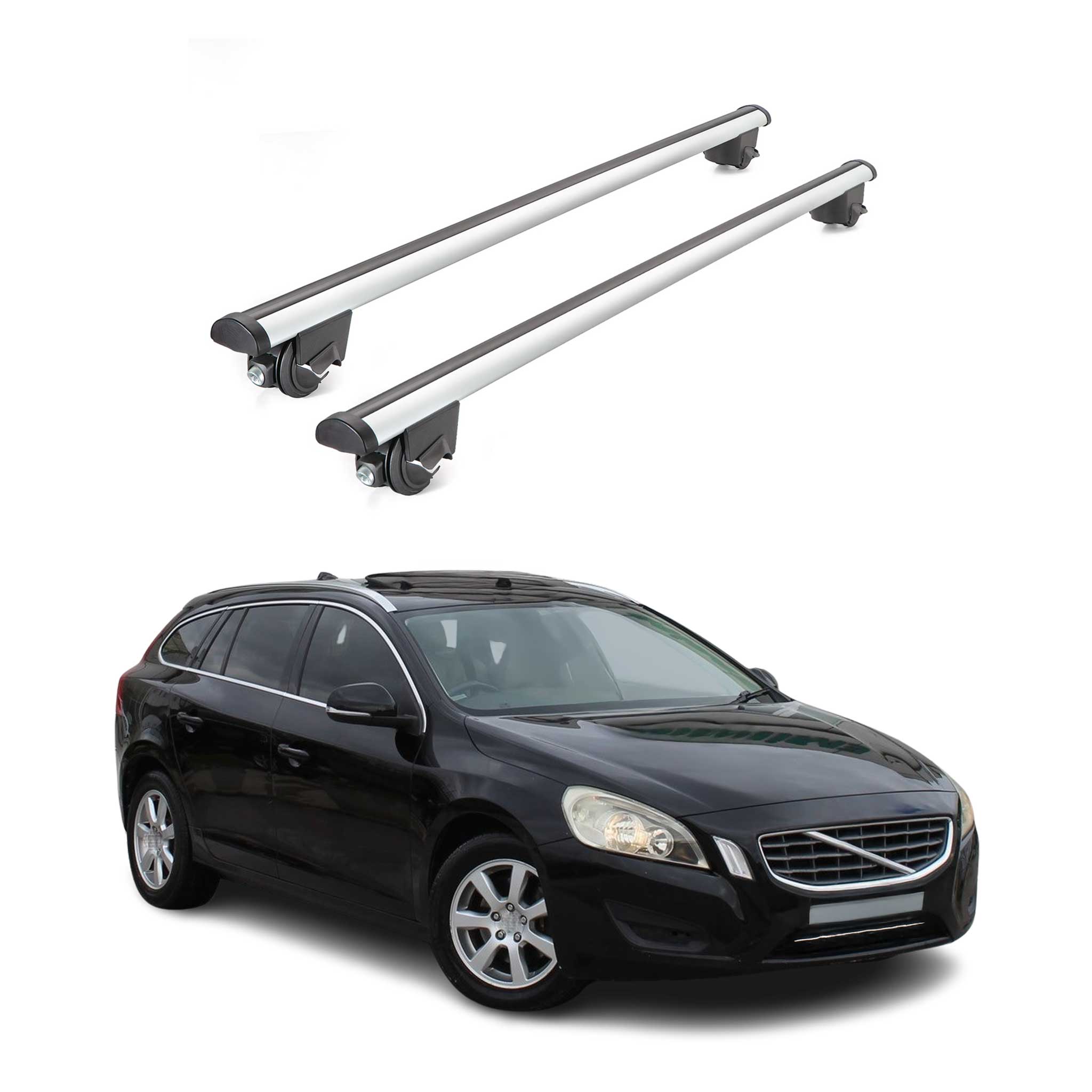 2015-2018 Volvo V60 Roof Rack Cross Bars Silver