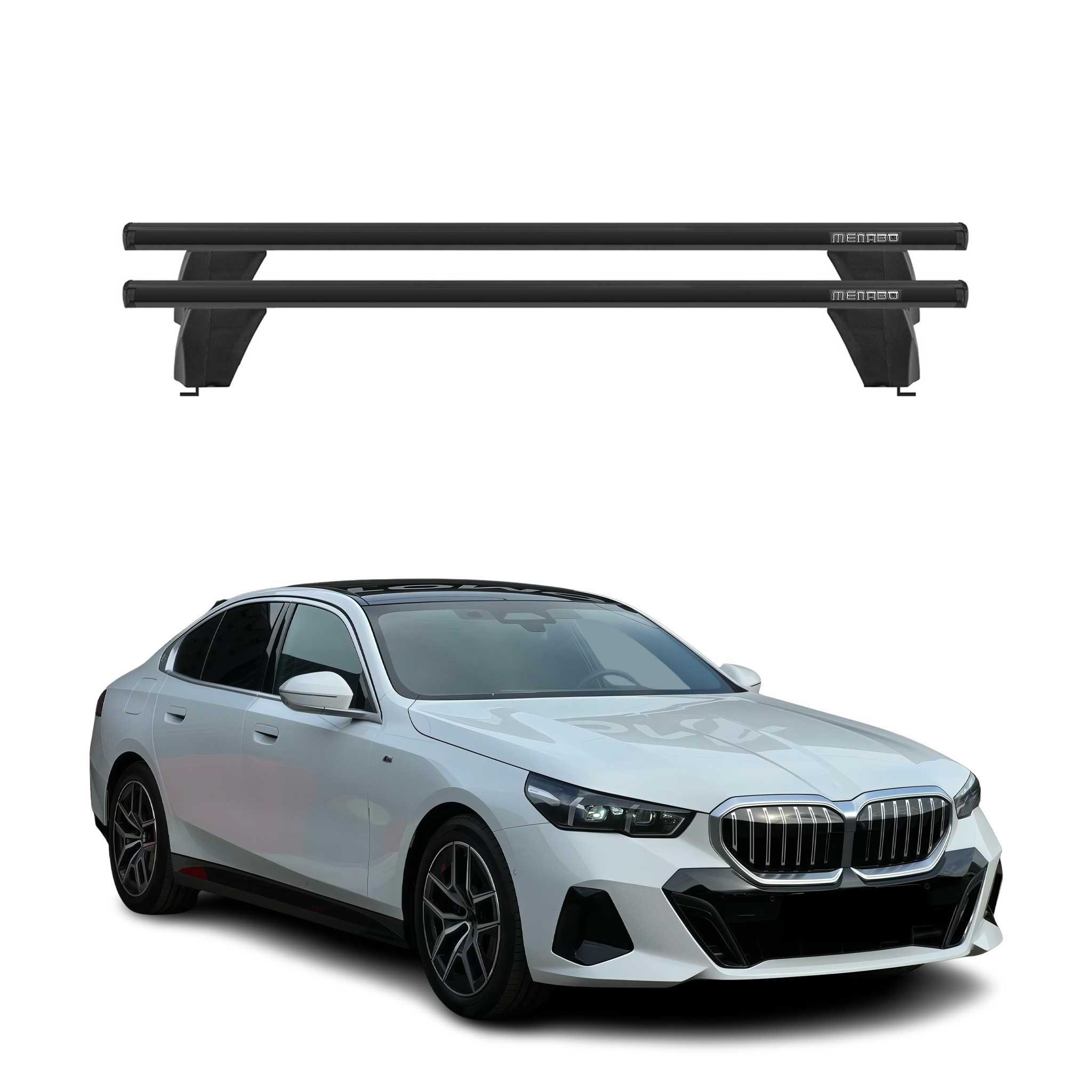 Roof Racks Cross Bars Luggage Carrier for BMW 5 G60 2024-2025 Alu Black 2x