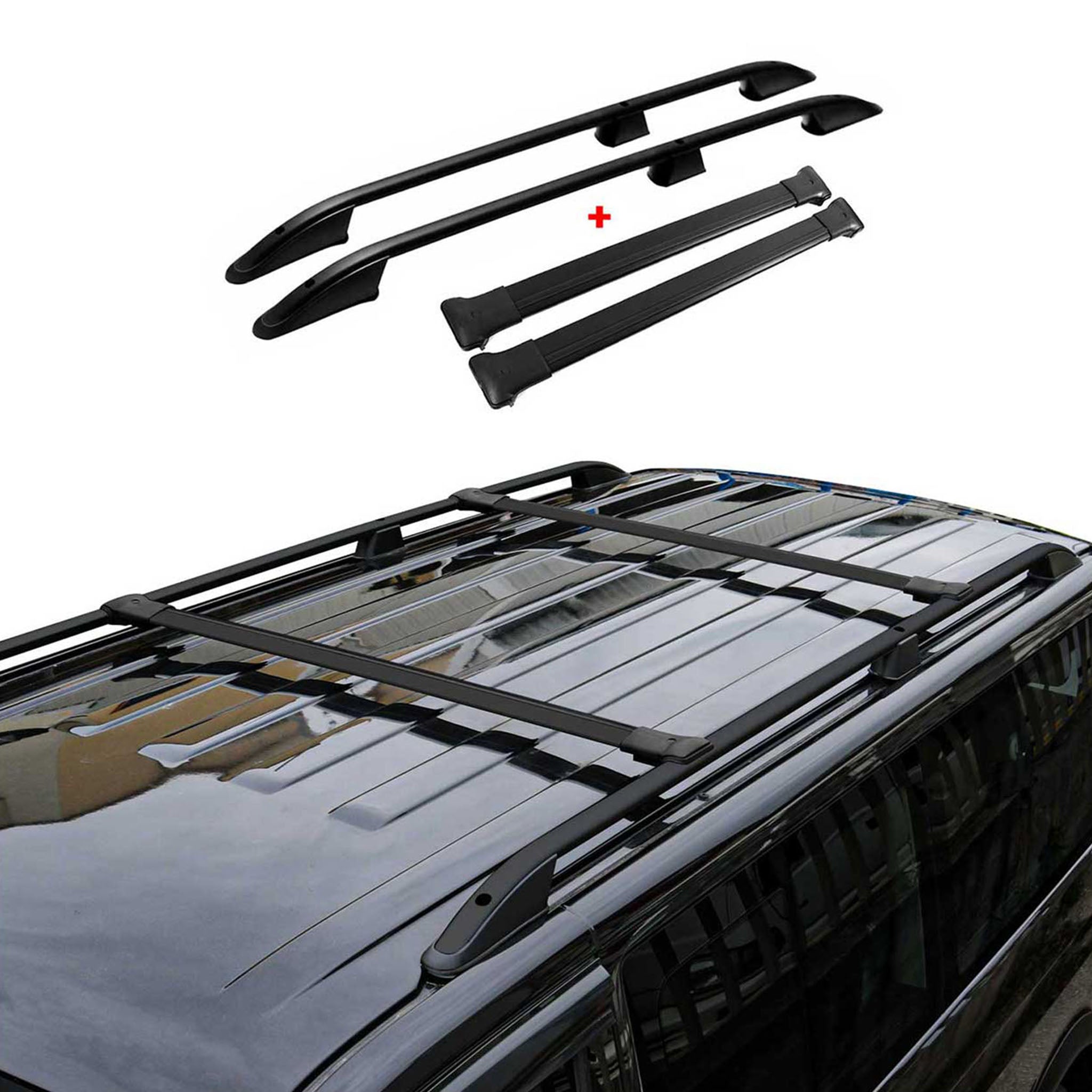 2010-2013 Ford Transit Connect Long Roof Racks & Roof Rack Rails Black