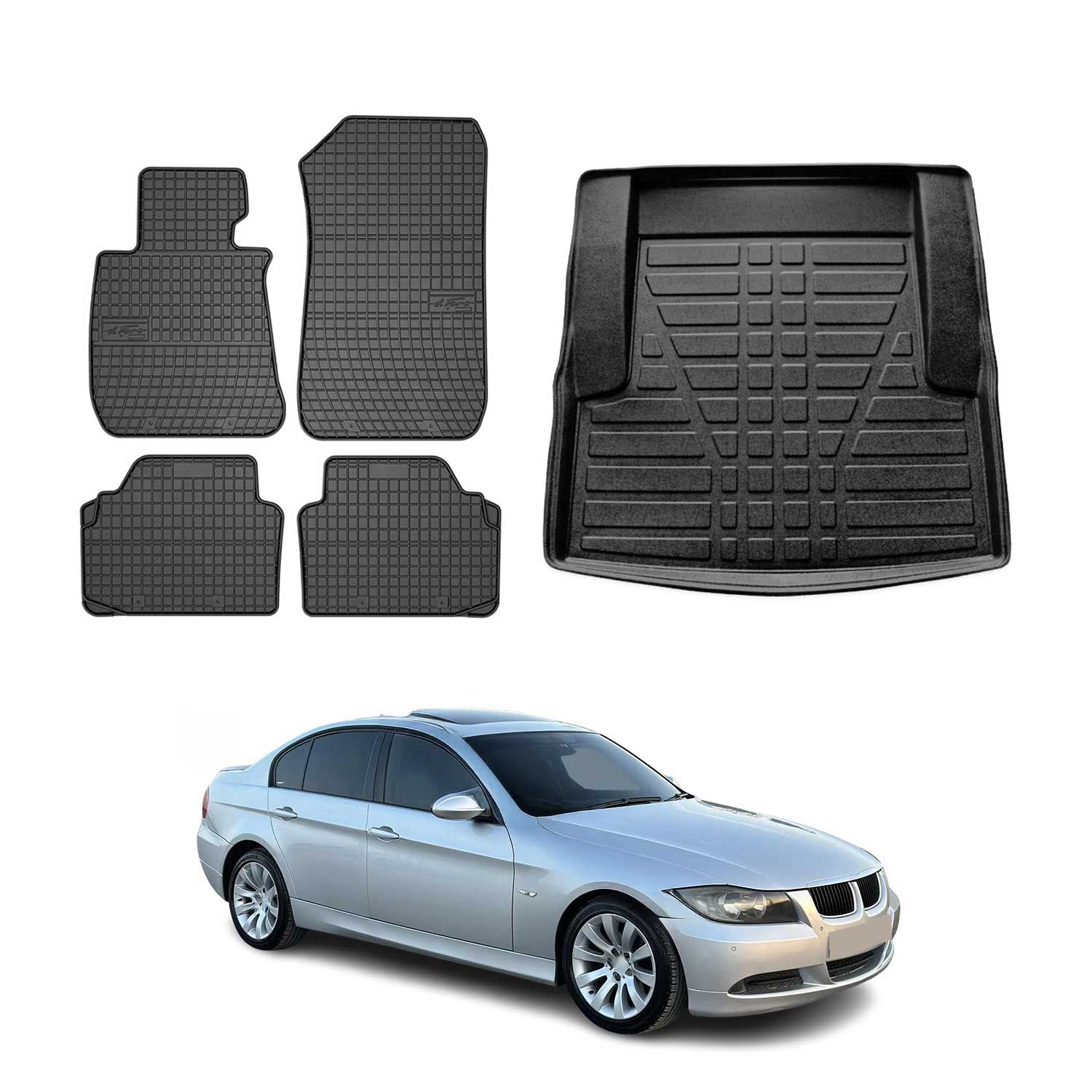 2004-2011 BMW 3 Series E90 Sedan Floor Mats Cargo Liner Set