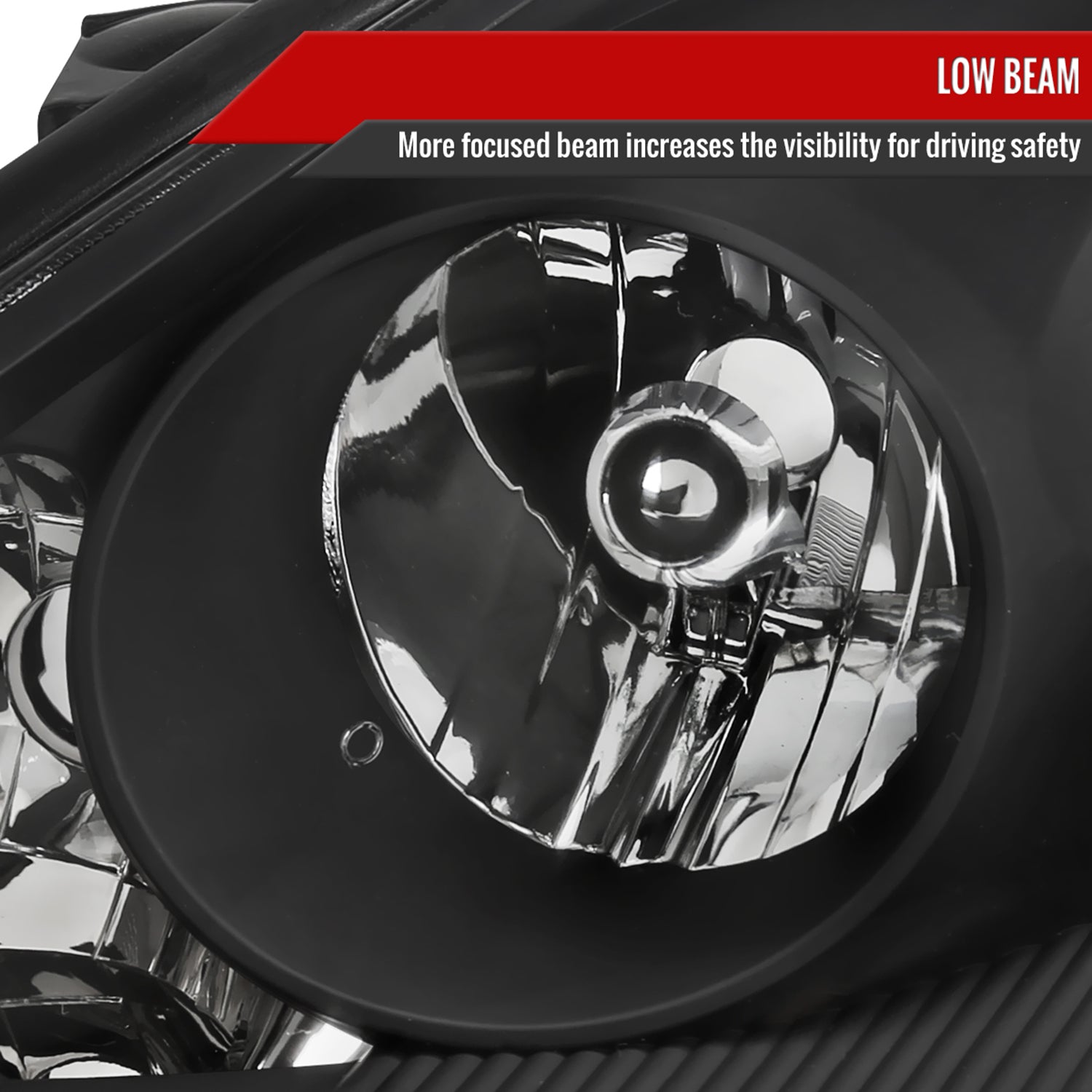 2006-2010 Toyota Sienna Factory Headlights w/Amber Reflector Matt Black/Clear