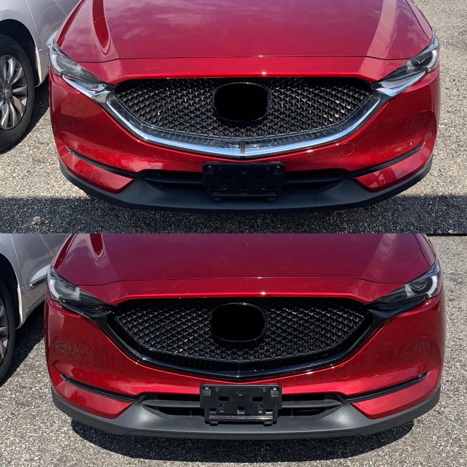 2017-2021 Mazda CX-5 Grille Overlay Gloss Black 2Pcs ABS Plastic