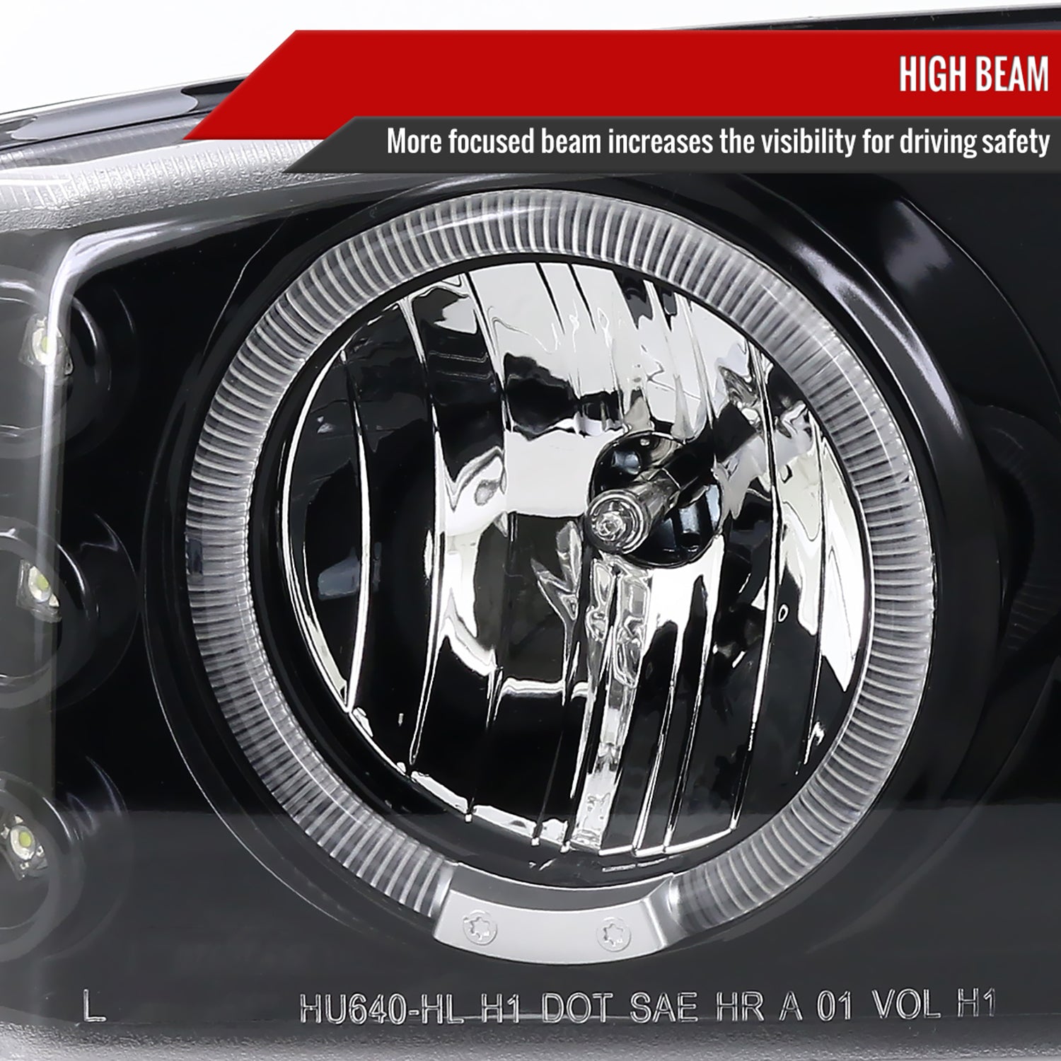 2001-2006 GMC Yukon / XL Denali/02-2006 Sierra Denali Dual Halo Headlights Black