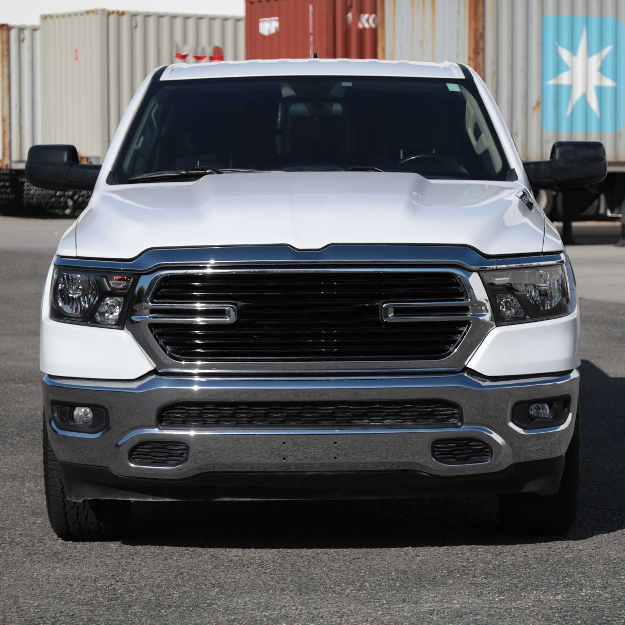 For Dodge RAM 1500 2019-2024 Factory Style Crystal Headlight Driver Side Only Black Housing Clear Lens