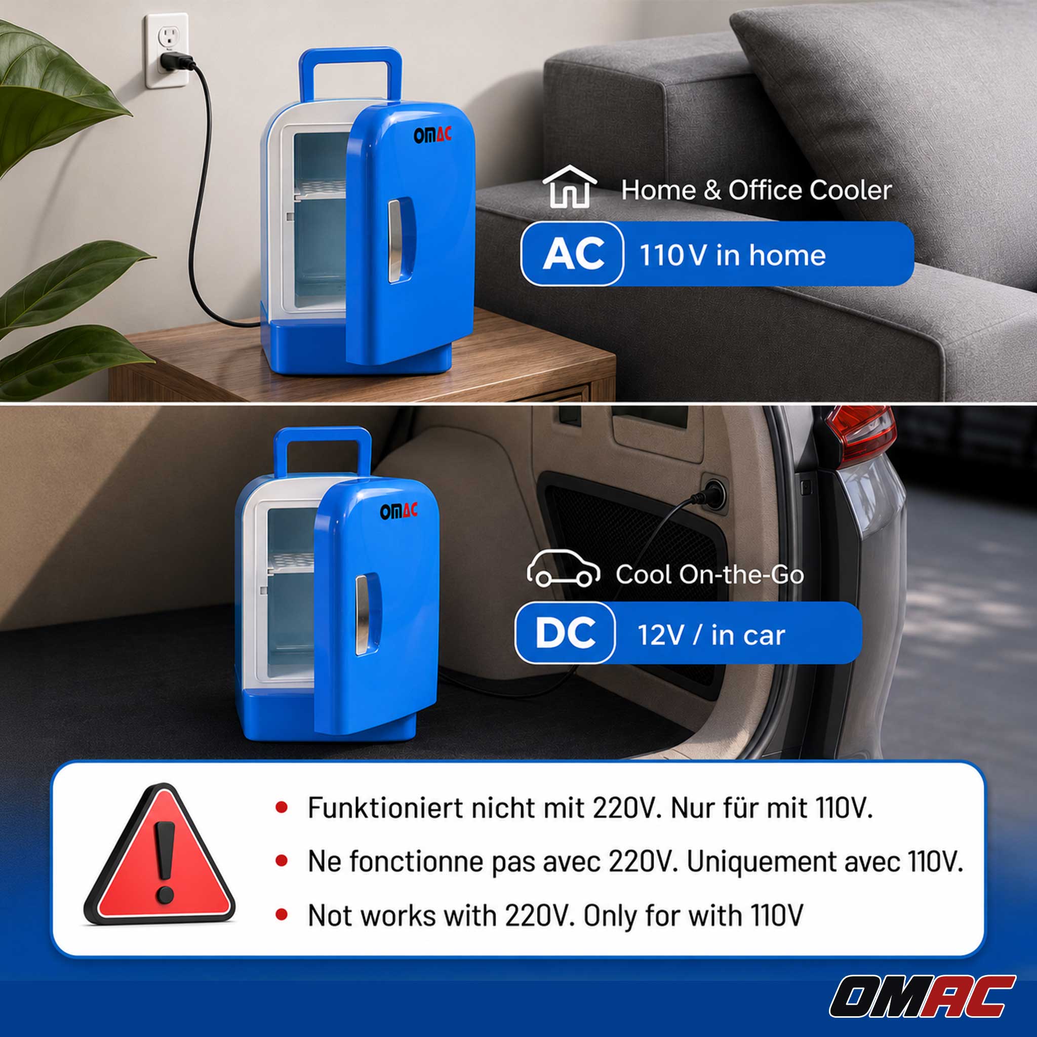 Mini Fridge 4L Portable Car Freezer Cooler Warmer Truck Travel 12V Refrigerator
