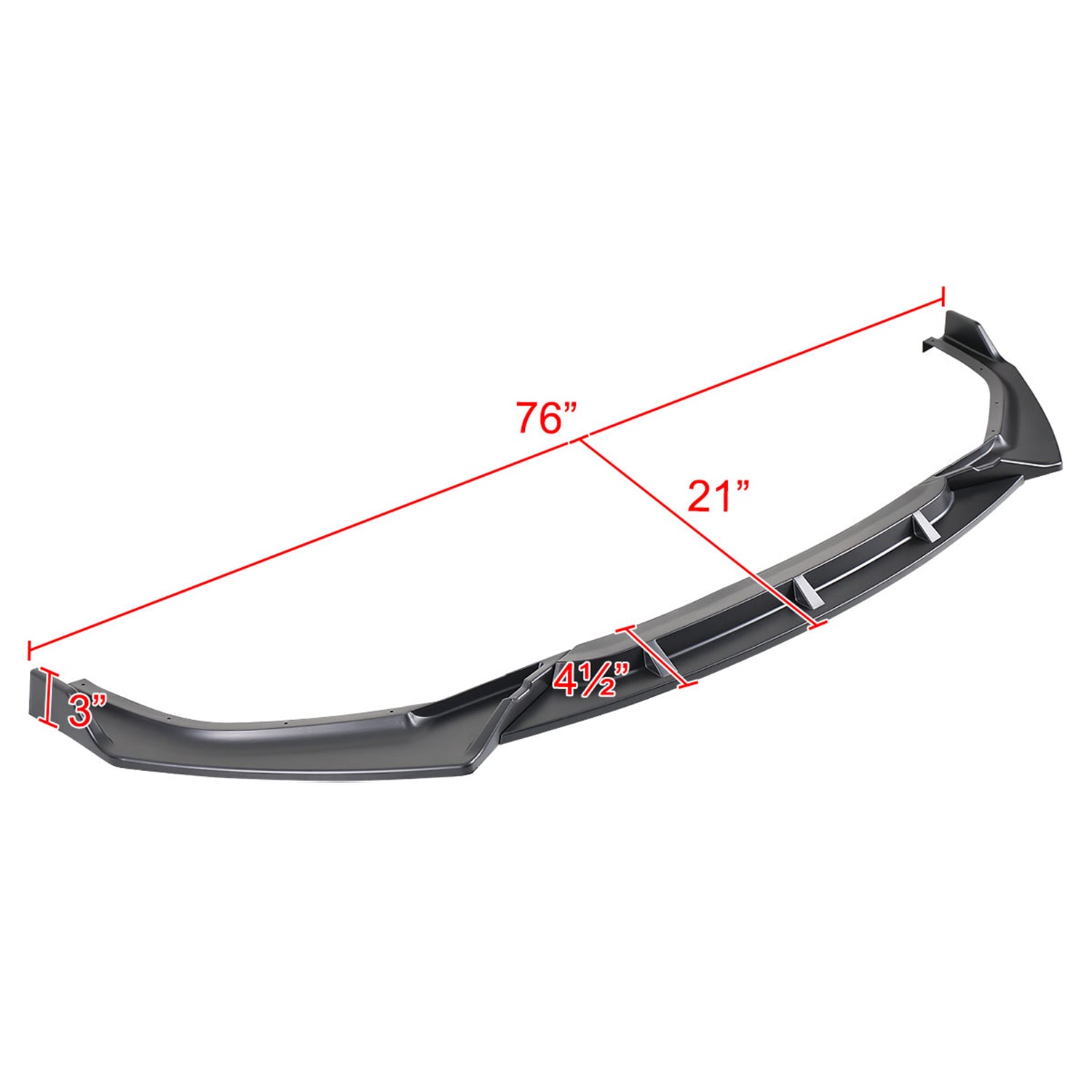 2019-2021 Honda Civic Sedan Matte Black 3Pcs Front Bumper Lip Spoiler Set