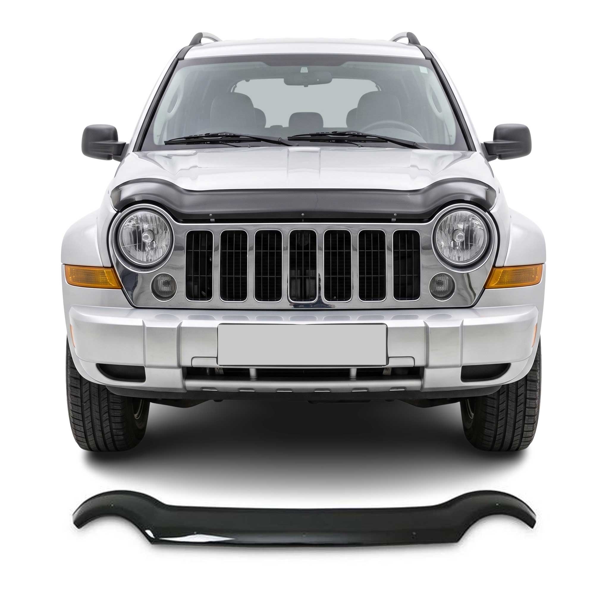 2002-2007 Jeep Liberty Front Bug Shield Hood Deflector 1 Pc Smoke
