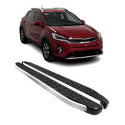 2020-2025 Kia Telluride Running Board Side Step Nerf Bar Silver Black 2 Pcs