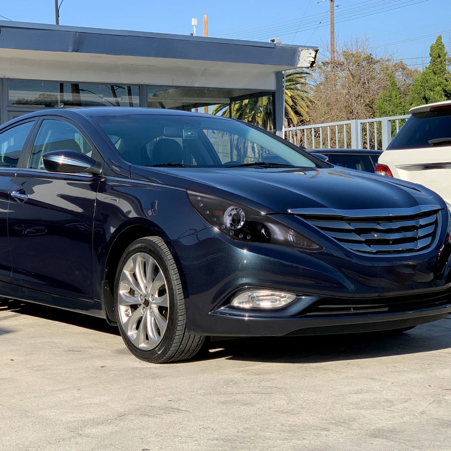 2011-2014 Hyundai Sonata Projector Headlights SMD LED Light Strip Black/Smoke