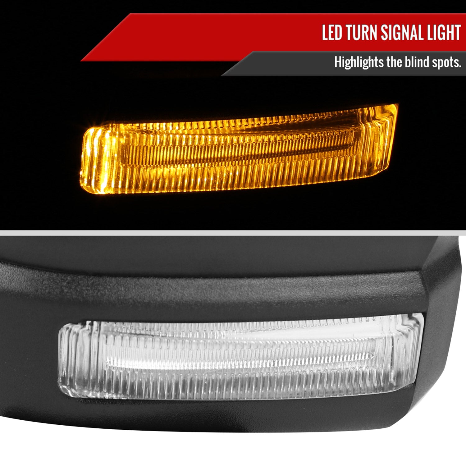 2015-2020 Ford F-150 Black Heated Side Mirror LED Turn Signal Driver Side