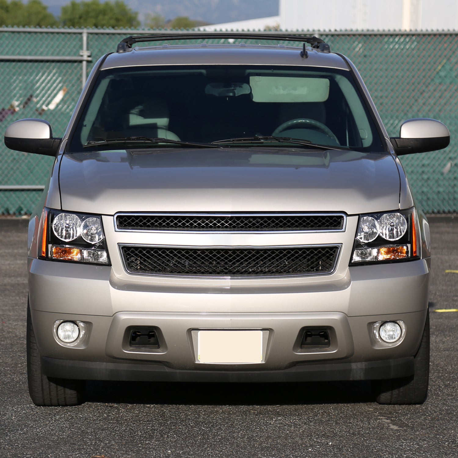 2007-2014 Chevy Avalanche/Tahoe/Suburban Factory Headlights Matt Black/Clear