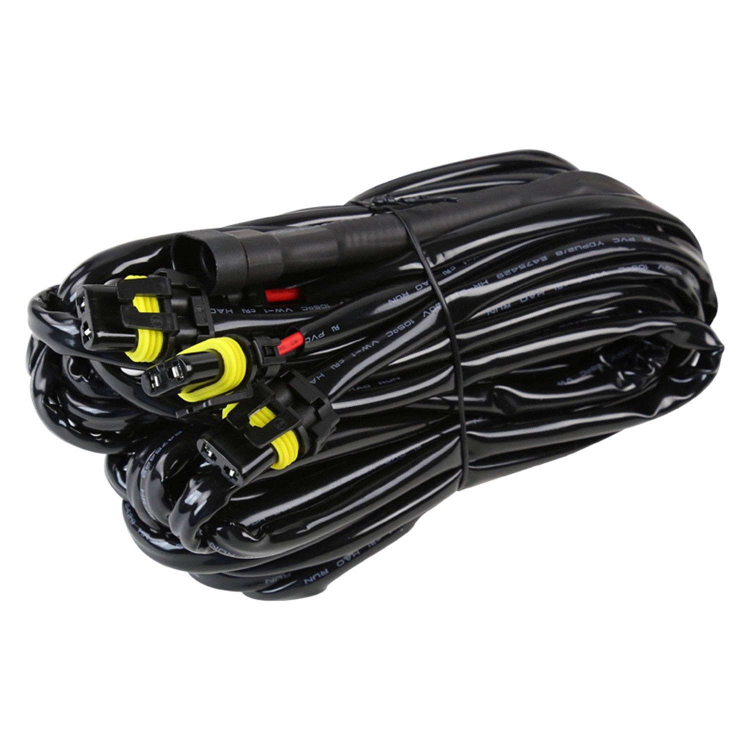 Universal 10' 12 Gauge Fog Lights Wiring Harness w/ 4 Connectors